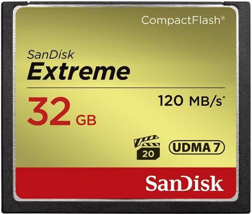 Card de memorie SanDisk Compact Flash Extreme 32GB, 120 MB/s evomag.ro imagine noua idaho.ro