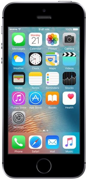 Telefon Mobil Apple iPhone SE, Procesor Dual-Core 1.8GHz, LED‑backlit widescreen Retina display Capacitive touchscreen 4inch, 2GB RAM, 16GB Flash, 12MP, 4G, Wi-Fi, iOS (Gri Spatial) Apple imagine noua idaho.ro