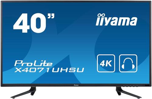 Monitor VA LED iiyama ProLite 39.5inch X4071UHSU-B1, Ultra HD (3840 x 2160), HDMI, DisplayPort, VGA, 3 ms, Boxe (Negru)