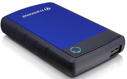 HDD Extern Transcend 25H3B, 2.5 inch, 1TB, USB 3.0, Protectie la soc (Negru/Albastru) imagine 2021 evomag.ro