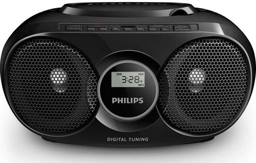 Micro Sistem Audio Philips AZ318B/12, USB, CD/MP3 Player, Radio FM, 3 W (Negru)