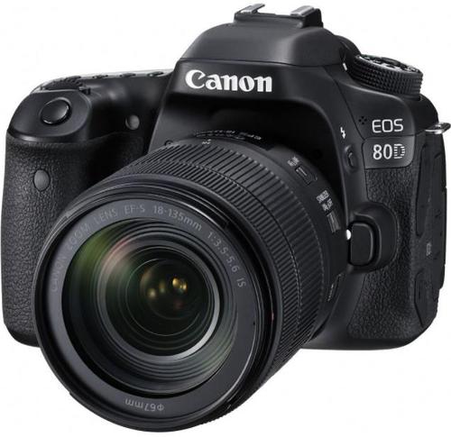 Aparat Foto DSLR Canon EOS 80D + Obiectiv EF-S 18-135mm IS, 24 MP, Full HD, WiFi (Negru)