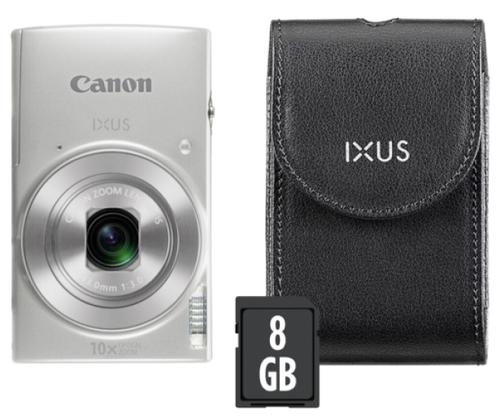 Aparat Foto Digital Canon IXUS 190 Essential Kit, 20 MP, Filmare HD, Zoom optic 10x (Argintiu)