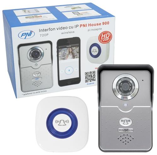 Interfon video cu IP PNI House 900 wireless P2P card si vizualizare pe Smartphone cu Android sau IOS imagine