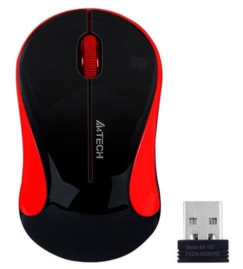 Mouse Wireless Optic A4Tech V-Track G3-270N-1, USB, 1000 DPI (Negru/Rosu)