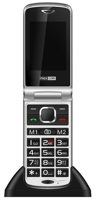 Telefon mobil MaxCom Comfort MM831, Ecran 2.4inch, Camera 2MP, Buron SOS, Lanterna, Radio FM, Single Sim, 3G (Negru/Argintiu) imagine noua