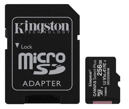 Card de memorie MicroSD Kingston Canvas Select Plus, 256GB, UHS-I, Class 10 + Adaptor SD