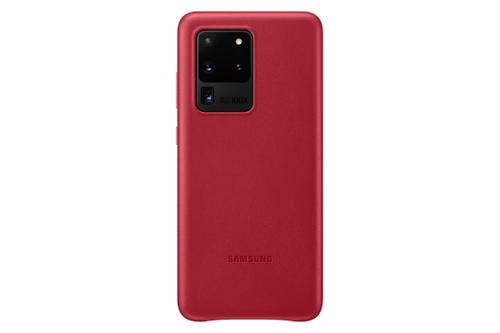 Protectie Spate Samsung Leather EF-VG988LREGEU pentru Samsung Galaxy S20 Ultra (Rosu)
