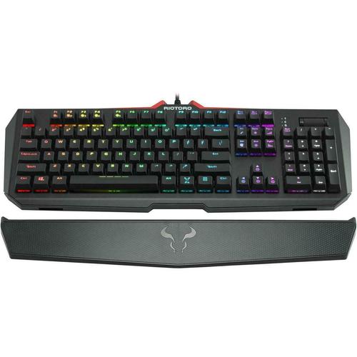 Tastatura Gaming Mecanica Riotoro Ghostwriter Elite Cherry MX Red, USB, iluminare RGB (Negru)