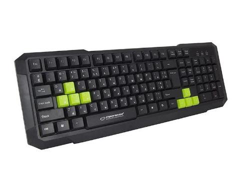  Tastatura Gaming Esperanza Aspis EGK102G, USB (Negru/Verde)