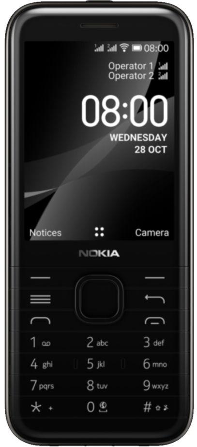 Telefon Mobil Nokia 8000, Procesor Snapdragon 210 Quad Core, Ecran TFT 2.8inch, 4G, Dual Sim (Negru)