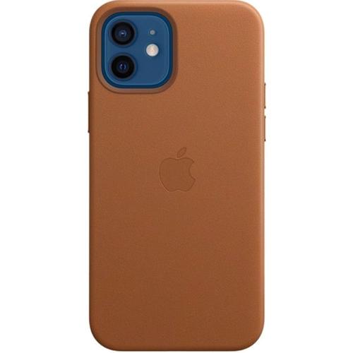 Protectie Spate Apple MagSafe Saddle Brown MHKF3ZM/A pentru iPhone 12, iPhone 12 Pro, Piele naturala (Maro)