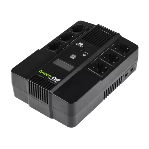 UPS Green Cell 480W/800VA AiO, USB, RJ45, LCD, 6 x Schuko