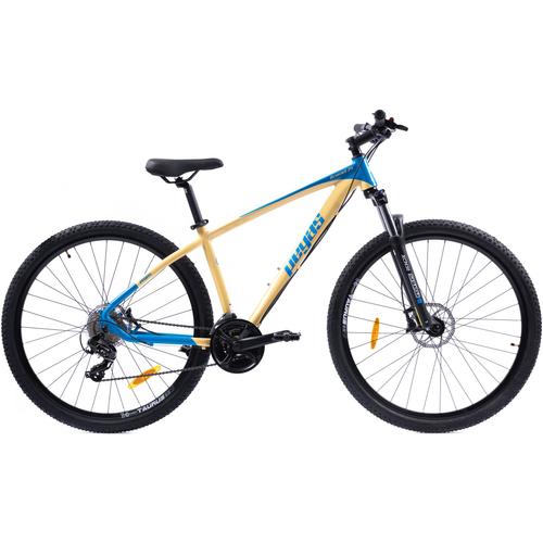 Bicicleta MTB Pegas Drumet, cadru aluminiu, marime M, 24 viteze, manete schimbator Shimano, frane disc fata/spate, roti 29 inch, Nisip