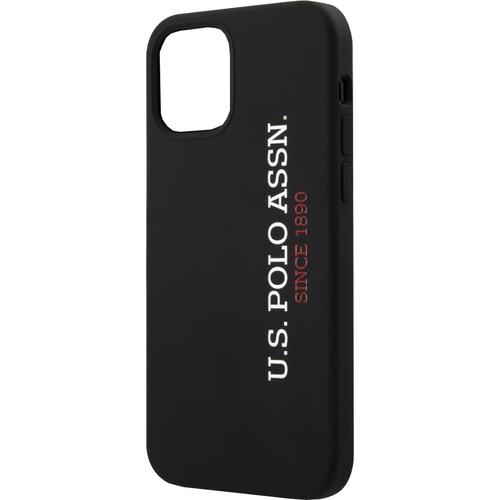 Husa Cover US Polo Silicone Vertical Logo pentru iPhone 12 Mini USHCP12SSLBKV2, Black