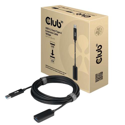 Cablu prelungitor Club3D CAC-1411, USB3.2 Gen2 tip A 10Gbps M/F, 5m (Negru)
