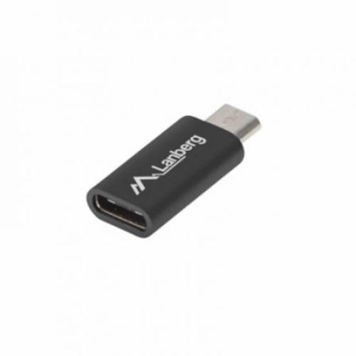 Adaptor Lanberg, USB C(mama)/microUSB tata 2.0, Negru