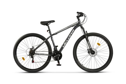 Bicicleta MTB-HT Velors Challange V2910A, Roti 29 Inch, Manete Schimbator Secventiale 21 Viteze, Frane Disc fata/spate (Gri/Argintiu)