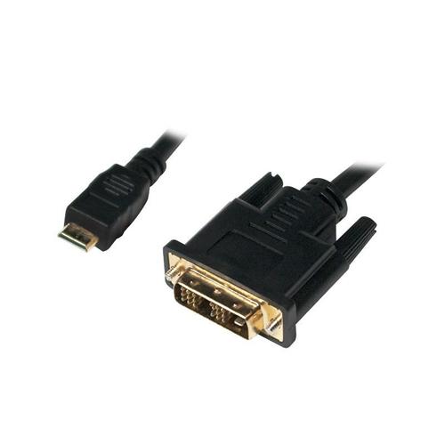 Cablu LOGILINK CHM004, Mini-HDMI - DVI-D SL, 2m, conectori auriti (Negru)