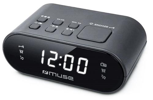 Radio cu ceas Muse M-10 CR, 2 alarme, radio PLL FM (Negru)