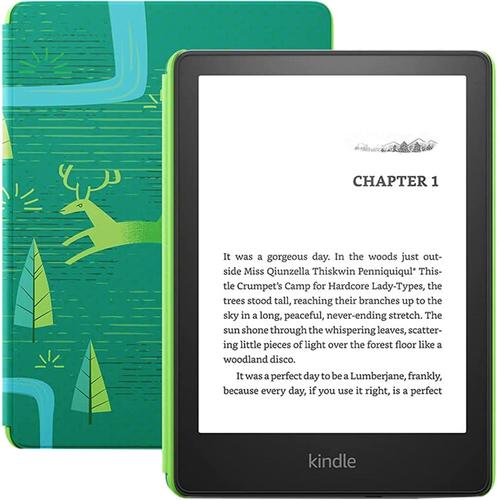 Image of E-Book Reader Kindle PaperWhite 2021, Ecran 6.8inch, Waterproof, 8GB, Wi-Fi + husa Amazon (Verde)