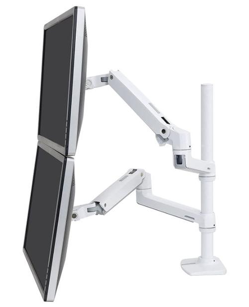 Suport monitor pentru birou Ergotron LX dual, 40inch, 20 kg (Alb)