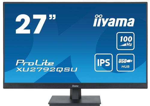 Monitor IPS LED Iiyama 27inch XU2792QSU-B6, WQHD (2560 x 1440), HDMI, DisplayPort, Boxe, 100 Hz, 0.4 ms (Negru)