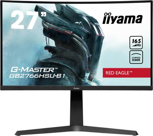 Monitor Gaming VA LED iiyama G-MASTER 27inch GB2766HSU-B1, Full HD (1920 x 1080), HDMI, DisplayPort, AMD FreeSync Premium, Ecran Curbat, Boxe, 165 Hz, 1 ms (Negru) 