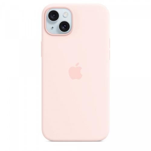 Husa protectie spate Apple Silicone Case MagSafe pentru Apple iPhone 15 Plus (Roz)