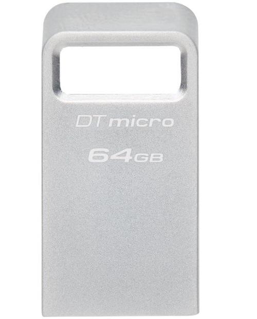 Stick USB Kingston Data Traveler Micro, 64GB, USB 3.2 (Argintiu)