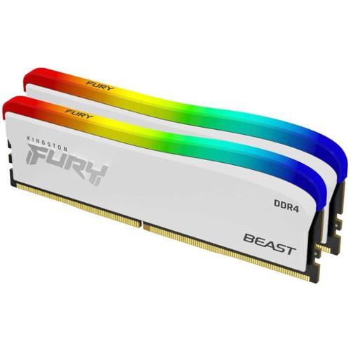 Memorii Kingston FURY Beast RGB White Special Edition 16GB(2x8GB) DDR4 3600Mhz CL17 Dual Channel Kit 16GB(2x8GB) imagine noua tecomm.ro