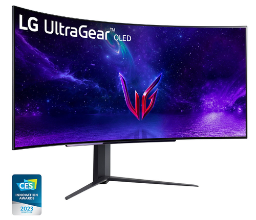 Monitor Gaming OLED LG UltraGear 44.5inch 45GR95QE-B, WQHD (3440 x 1440), HDMI, DisplayPort, AMD FreeSync, Nvidia G-Sync, Ecran Curbat, 240 Hz, 0.03 ms (Negru)