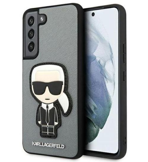 Protectie spate Karl Lagerfeld Saffiano Ikonik Karl`s Patch pentru Samsung Galaxy S22 (Argintiu)