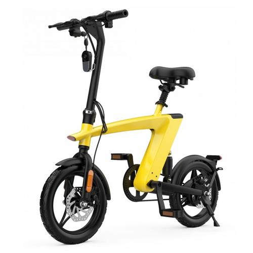 Bicicleta electrica iSEN H1 Flying Fish, Viteza maxima 25Km/h, Autonomie full electric 25 – 35Km, Motor 250W, IP54, roti 14inch (Galben) (Galben) imagine noua tecomm.ro