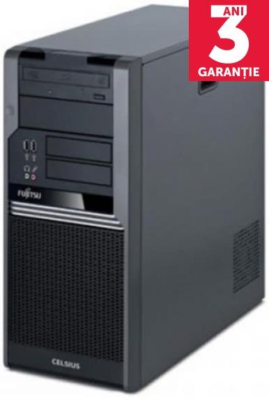 Sistem PC Refurbished Fujitsu CELSIUS W280 (Procesor Intel Core i3-530 (4M Cache, up to 2.93 GHz), Clarkdale, 4GB, 250GB HDD, Intel® HD Graphics, Win10 Home, Negru)