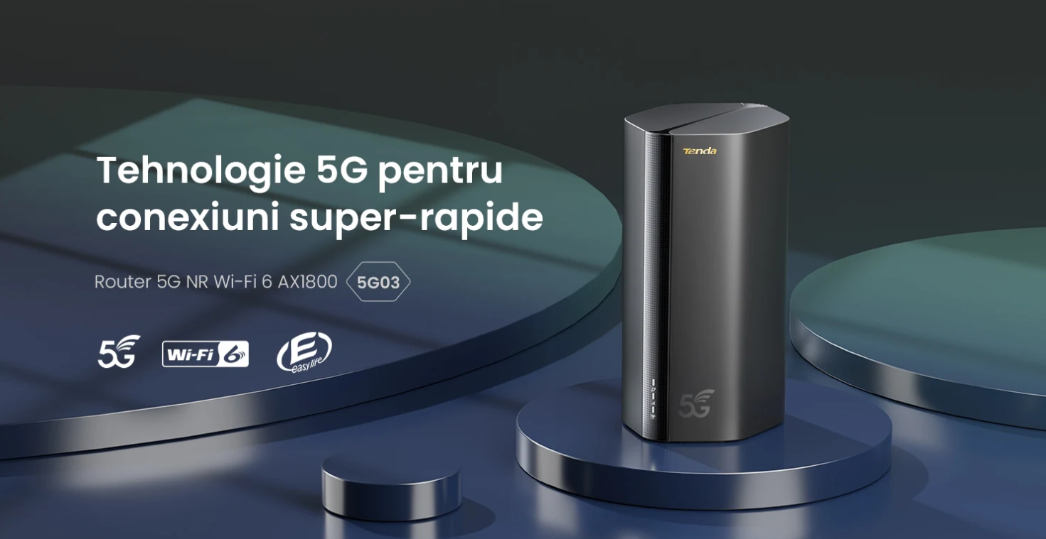 Router Wireless Tenda 5G03, 5G, Wi-Fi 6, AX1800, 8 antene interne ...