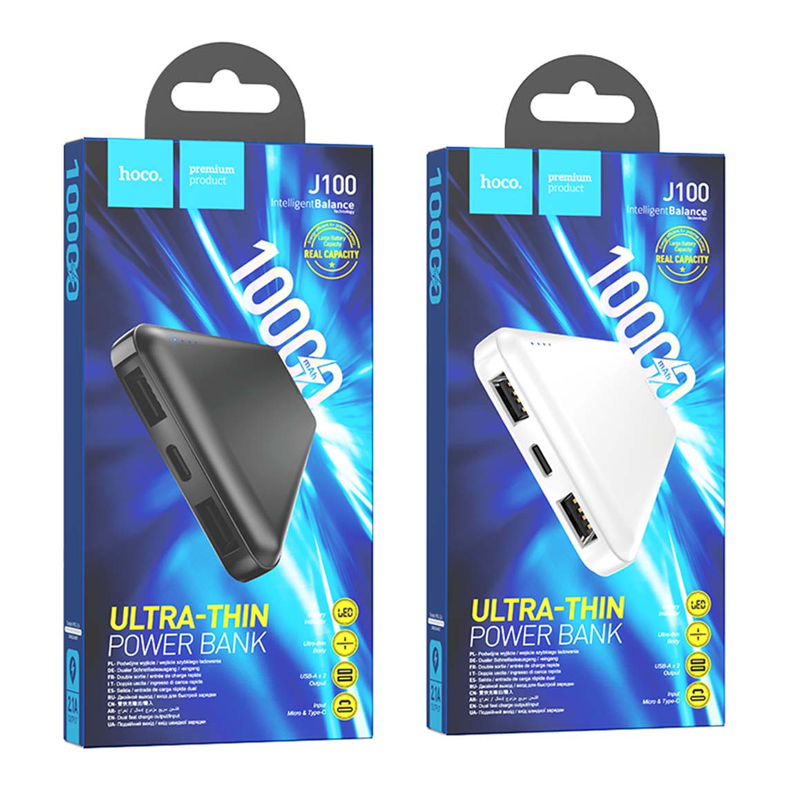 j100, baterie externa, power bank hoco,