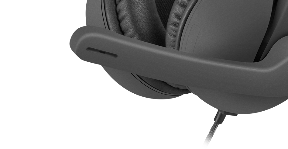 Casti over-ear negre cu microfon si pernite captusite, cu un design elegant