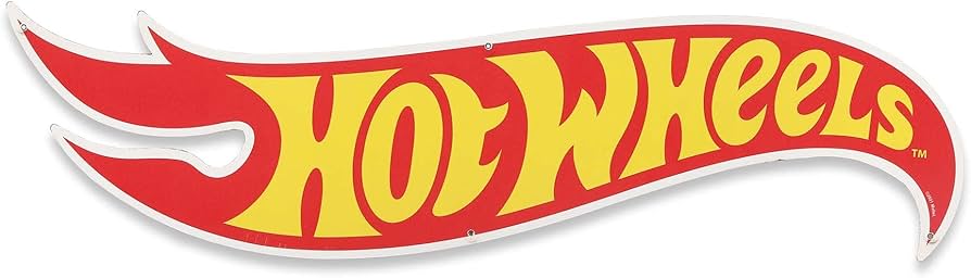 Mattel Hot Wheels Flame Logo Metal Sign - Large Hot Wheels Sign for Kids'  Bedroom, Man Cave or Garage