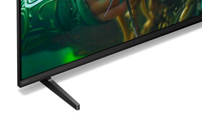 Imagine din lateral, din unghi cu un televizor BRAVIA pe un suport subtire, in forma de T.