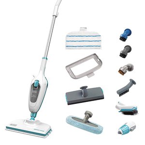 Mop cu aburi 10 in 1, BLACK & DECKER FSM13E10-QS, 0.38l, 1300W, alb-verde