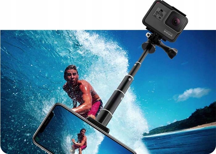 Monopod Kijek Selfie Statyw 4w1 do GoPro 11 10 9 Cechy dodatkowe funkcja statywu regulacja długości regulacja kąta nachylenia