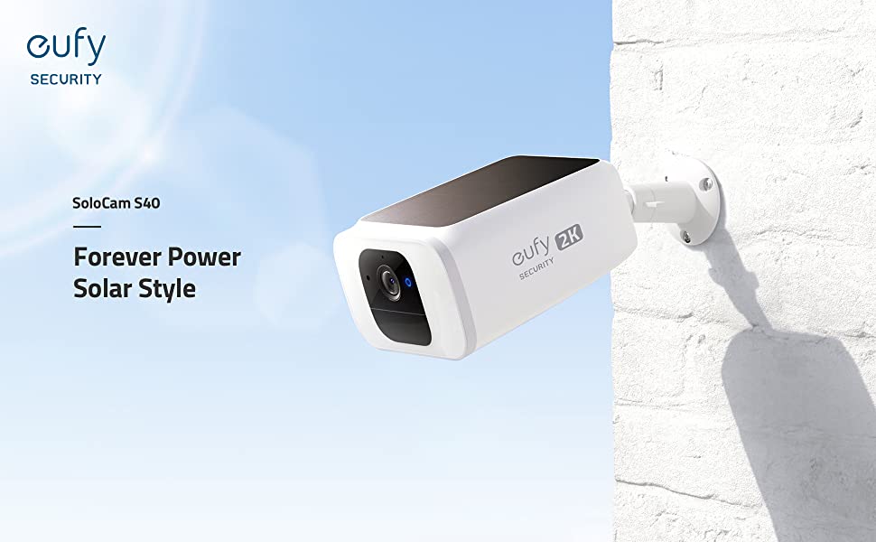 Camera supraveghere eufy cu panoul solar si reflector led s40