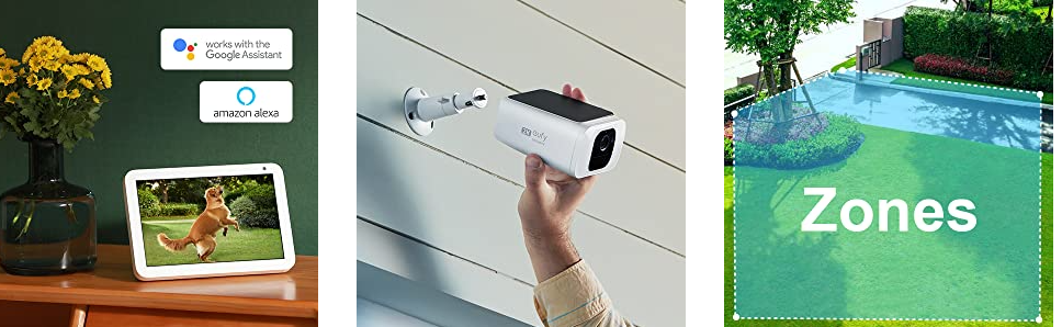 Camera supraveghere eufy cu panoul solar si reflector led s40