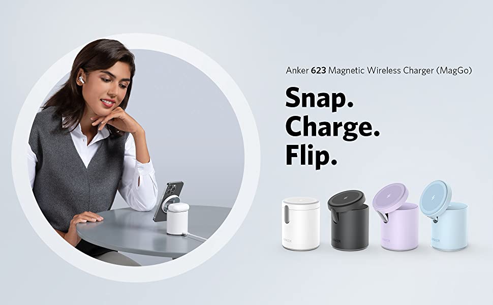 Incarcator Wireless Anker PowerWave Magnetic 2-in-1 iPhone Airpods