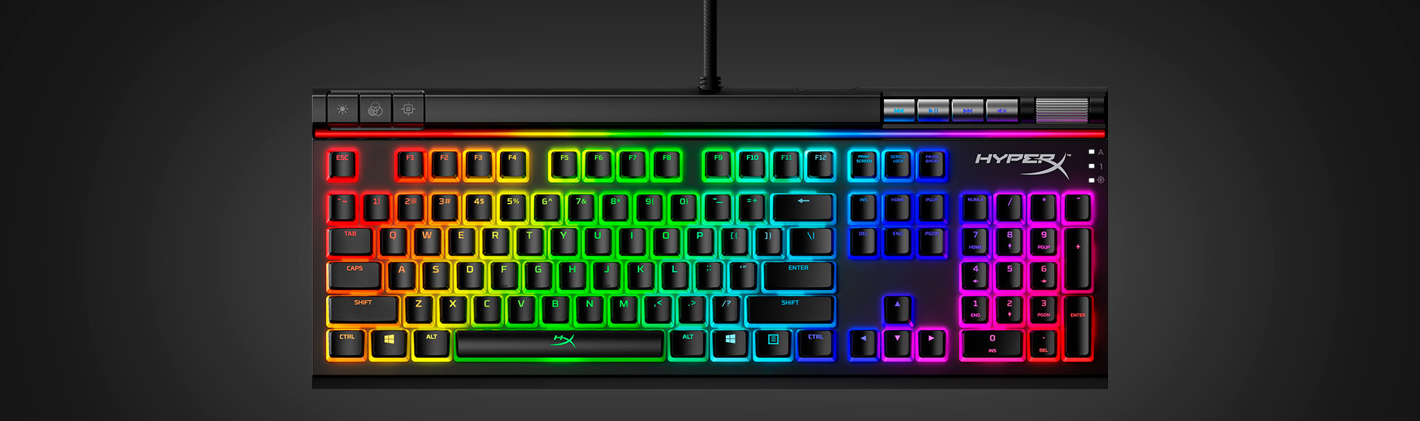 Dedicated media keys and large volume wheel