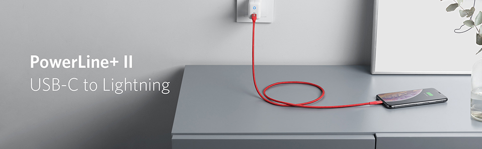 Cablu USB-C - Lightning Anker MFI PowerLine+ II 0.9m