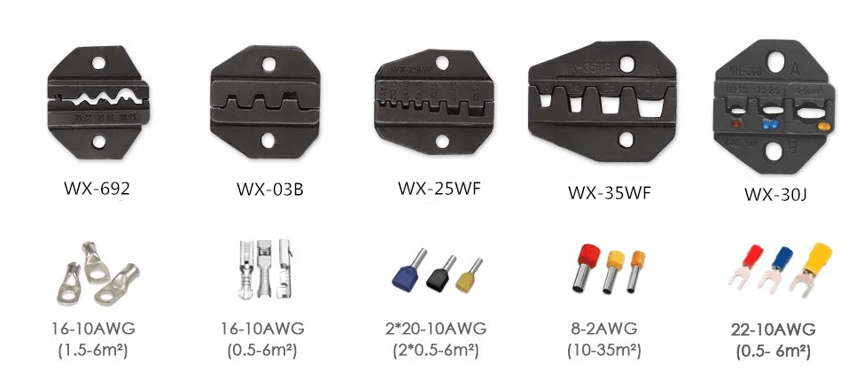 ZESTAW ZACISKARKA Z WYMIENNYMI SZCZĘKAMI x5 + ETUI EAN (GTIN) 5903933691718
