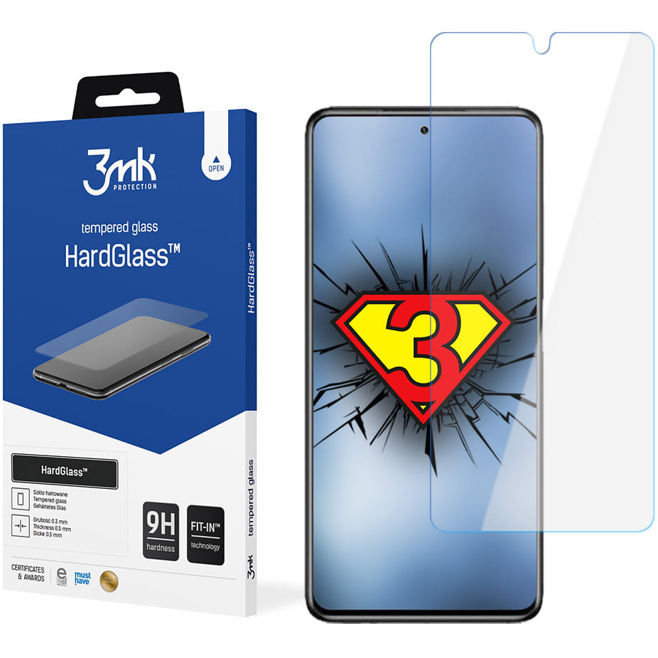 Folie Protectie Ecran 3MK HardGlass pentru Samsung Galaxy S23+, Sticla securizata, Full Glue, 9H, Transparenta