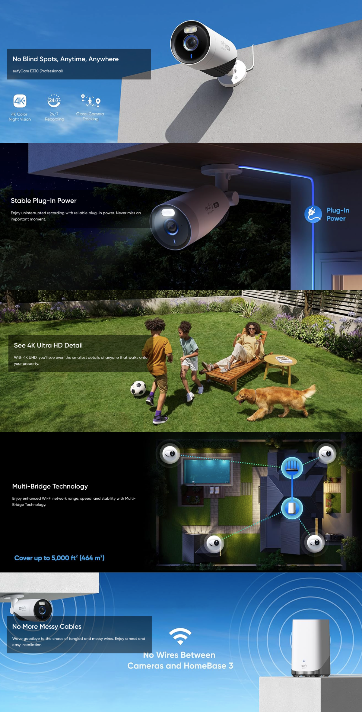 Camera supraveghere eufyCam E330 (Professional), Rezolutie 4K, AI, Supraveghere 24:7.